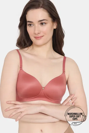 Buy Zivame Marshmallow Padded Non Wired 3/4th Coverage T-Shirt Bra - Dusty Cedar